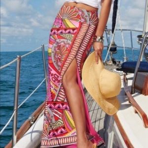 MUSE/BOSTON PROPER Multi-colored tribal maxi skirt